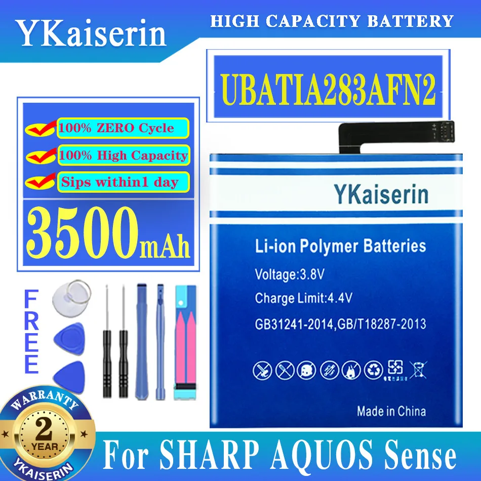 

Original YKaiserin UBATIA283AFN2 Battery For SHARP AQUOS Sense 1 Sense1ICP5/63/62 Batteries 3500mAh + Free Gfit