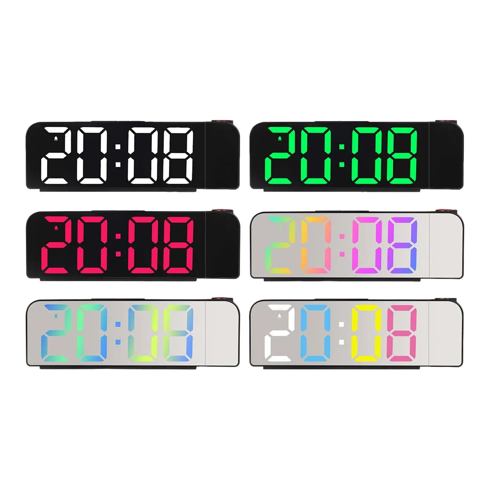 Quiet Rotation Kids Teens Adults Multifunctional Digital Desktop Clock Watch For Office Bedroom