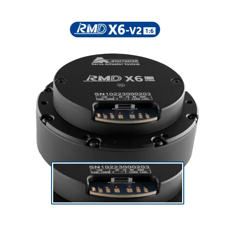 Фото 2026 MYACTUATOR BLDC Серводвигатель с энкодером RMD-X6 V2 1:6 48В DC, высокоточный планетарный редукторный двигатель для экзоскелетов №3