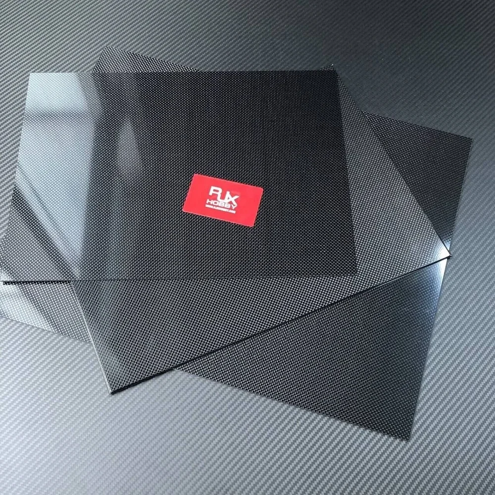 Пластина RJX из углеродного волокна 400x500 мм с матовой саржевой обшивкой глянцевая