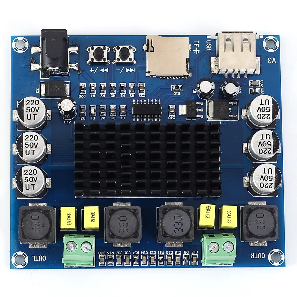

1Pcs TPA3116D2 Audio Stereo Digital Amplifier Module DC 24V XH-M565 High Power 50W+50W 50W*2 Dual Channel