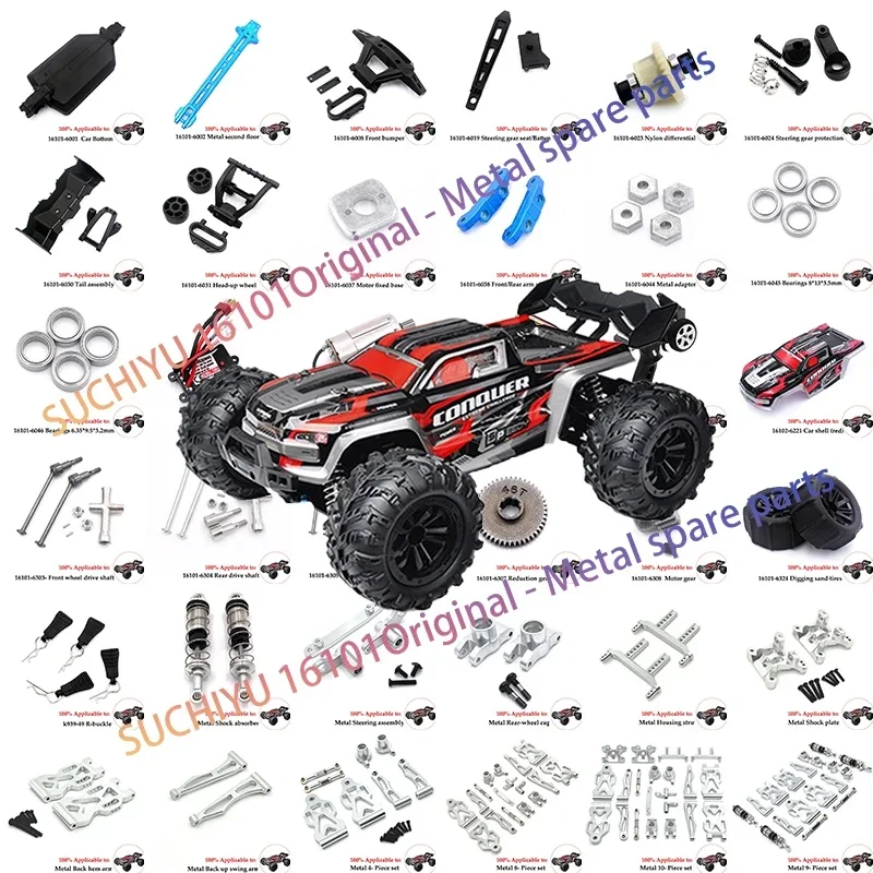 SCY 16101 16102 16103 16201 Q117 Q132 JT-16103 Piezas Coche RC Asientos Eje Delantero Y Trasero Metal Accesorios Actualización