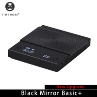 TIMEMORE Store Black Mirror Basic+ New Up Digital Coffee Food Kitchen Scale With Time  USB Light Weight Mini Digital Scale