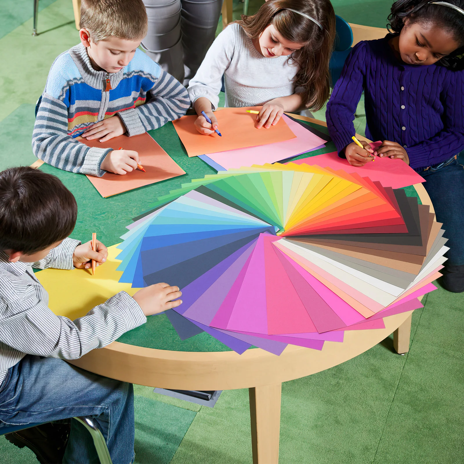 50 листов цветной картонной бумаги формата А3 пустая бумага для оригами печати