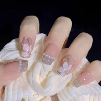 long false nails tips for nails fingernails acrylic fake nails art artificial nails leopard design women nail press on nails