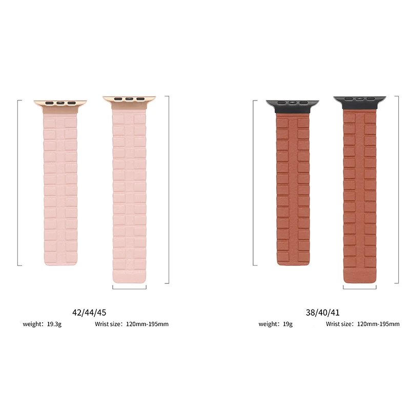 Leather strap for apple watch band 44mm 45mm 49mm 40 41mm 42mm 38mm Magnetic absorption bracelet iWatch series 7 6 se 8 5 ultra
