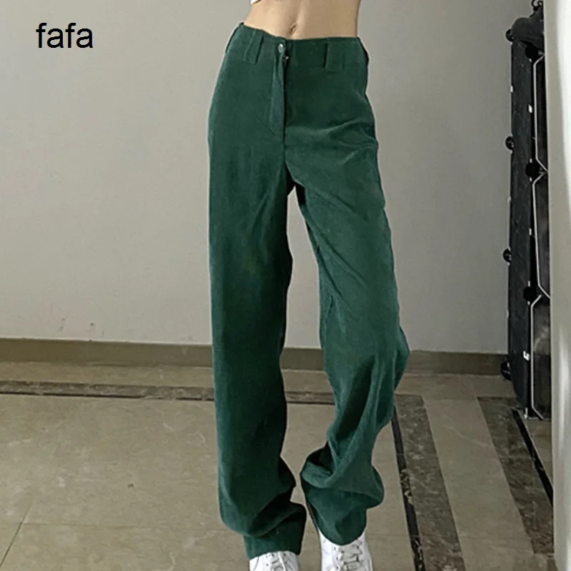 

Женские брюки, вельветовые прямые повседневные брюки базового дизайна, узкие танцевальные женские брюки