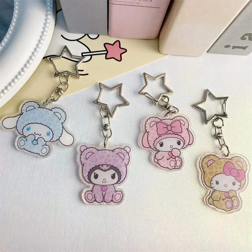 Фото 4 шт. Sanrio милый кавайный мультфильм Куроми моя мелодия темный ветер акриловая сумка кулон пара брелок акриловый кулон брелок подарки №1