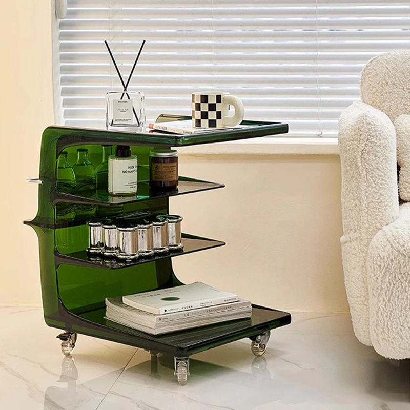 

Unique Acrylic Side Table Nightstands Mobile Small Dining Coffee Table Hotel Center Mesa Auxiliar Salon Living Room Furniture
