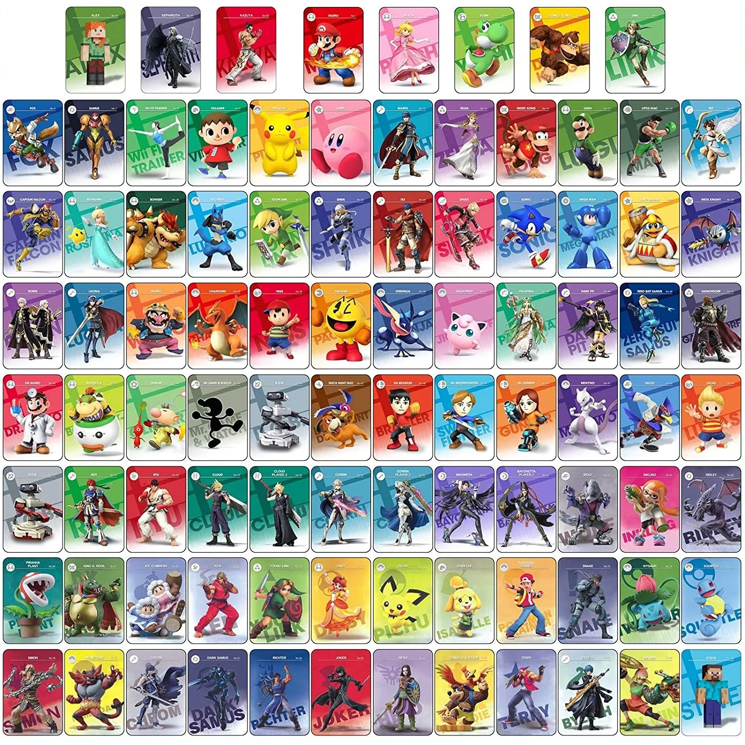 

92 PCs Jump Super Stars Card Linkage Card Full Super Smash Bros Card Proximity Card Game Collection Cards