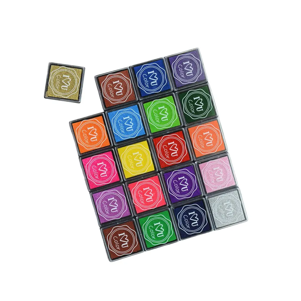 

Mini Ink Pads Accessories Set Small Painting Tools 20 Colors Square Stamp Pad Student Crafting Accessory Stamping Tool Kit