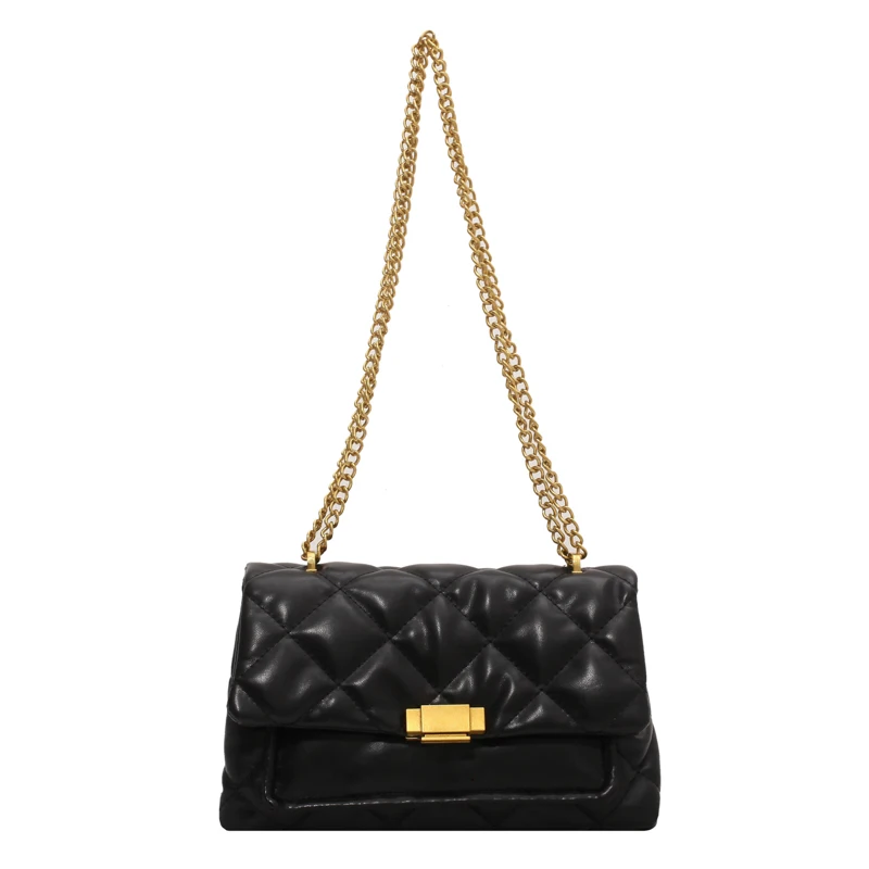 

Женские сумки через плечо с золотистой цепочкой, кожаные модные сумки-мессенджеры, дизайнерские кошельки и держатели, роскошная сумка