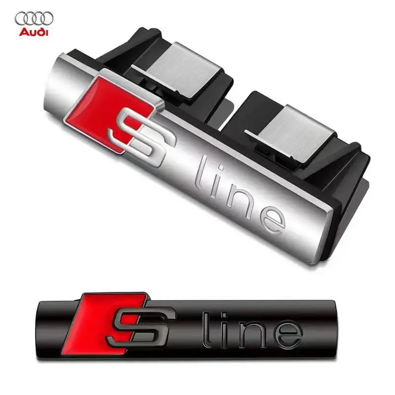 Auto Merci Emblema Griglia Cofano Anteriore Distintivo Griglia Per Audi Sline S linea A4 B6 B8 S1 S2 S3 S4 S5 S6 A1 A3 A6 C5 A5 A8 Auto adesivi