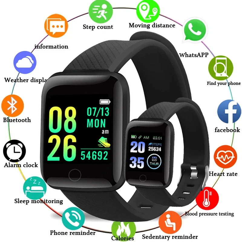 

D13 Smart Watch Men Blood Pressure Waterproof Smartwatch Women Heart Rate Monitor Fitness Tracker Watch Sport For Android IOS