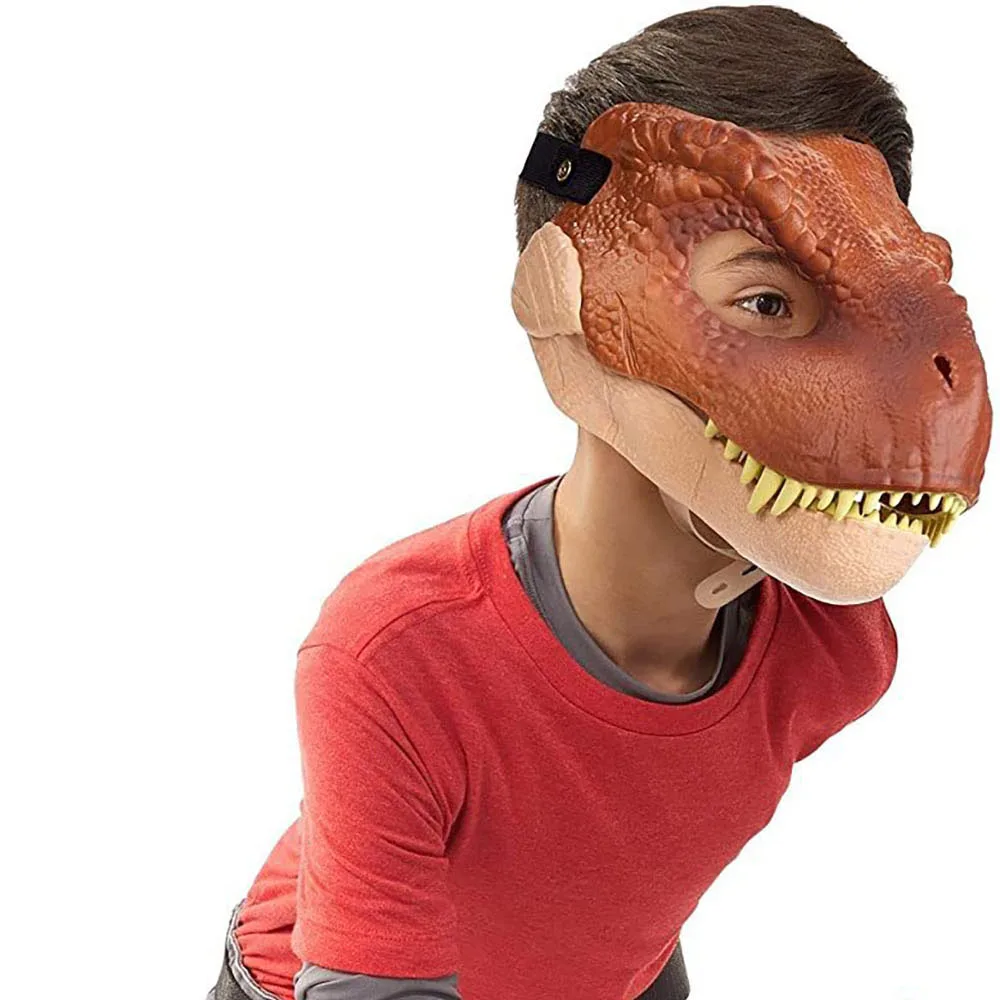 Маска косплея взрослого тираннозавра рекс для Хэллоуина "Динозавр мира" украшение на голову с ртом.