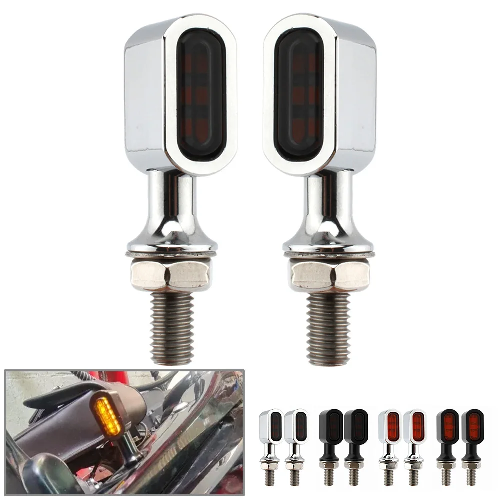 

1 Pair Universal Mini LED Rear Turn Signal Light Run Indicator Lamp For Harley Touring Dyna Sportster XL Cafe Racer