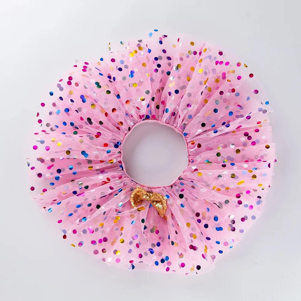 Детская летняя юбка-пачка в разноцветный горошек на Возраст 3-24 месяца |