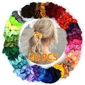 50/20/16/12/10/6/3/1 PCS Fashion Velvet/Silk Scrunchie Elastic Hair for Women Rubber Bands Hair Ties in Pakistan