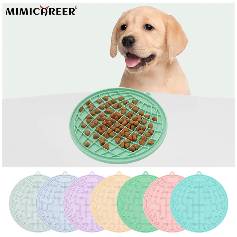 

Dog Slow Feeders Treat Dispensing With Suction Cup Pet Feeding Mat Silicone Slow Food Bowls Anti-choke Dinner Plate Lick Pad
