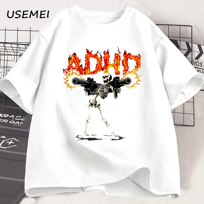 Мужская хлопковая футболка с коротким рукавом принтом черепа