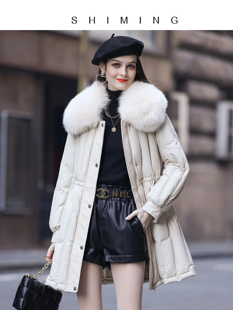 Зимняя Женская Роскошная теплая куртка с гусиным пухом