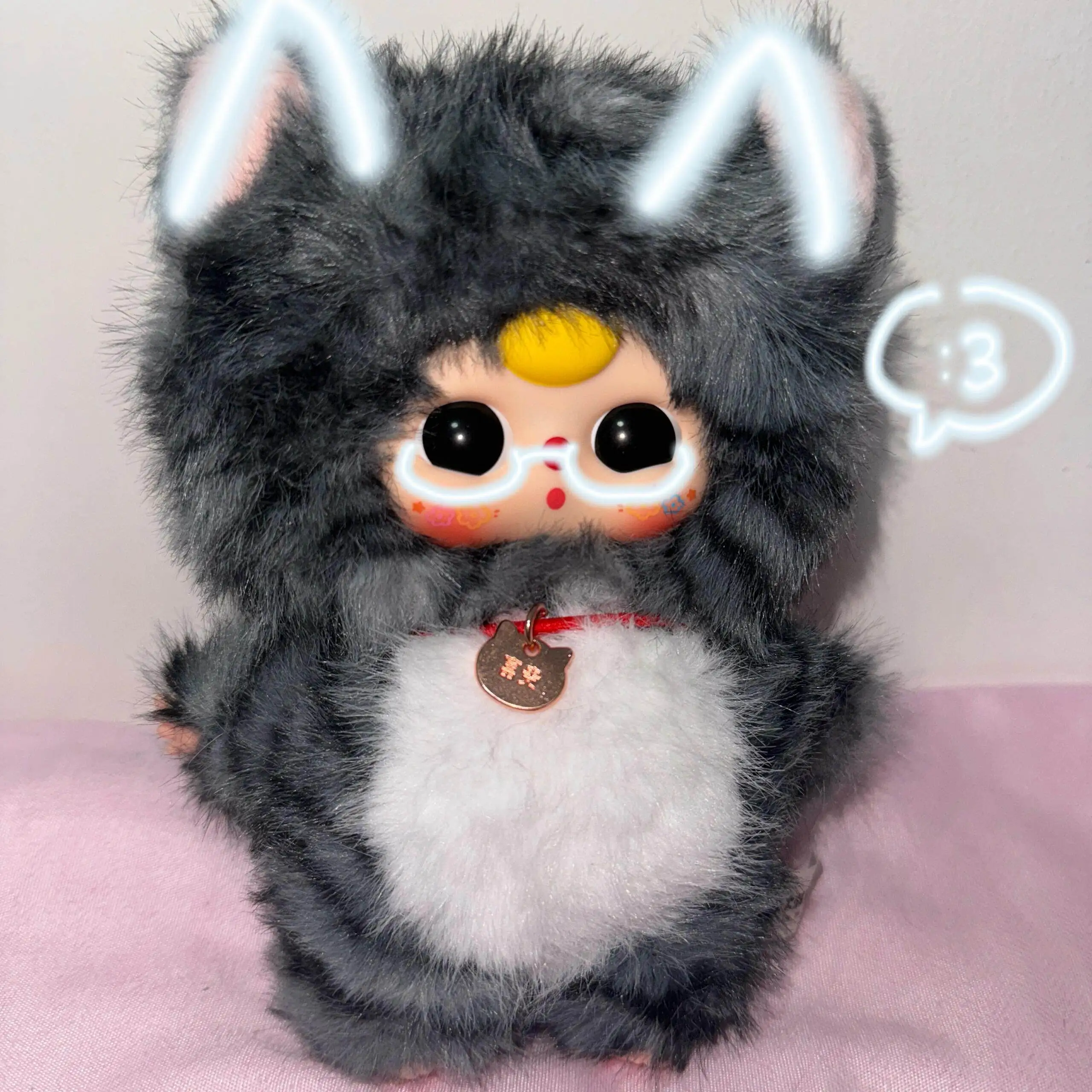Фото Плюшевая кукла-котёнок Baby Three Whose Cat Am I Blind Box, милая пушистая фигурка, таинственная коробка, коллекционная игрушка, брелок, подарок для девочек №5