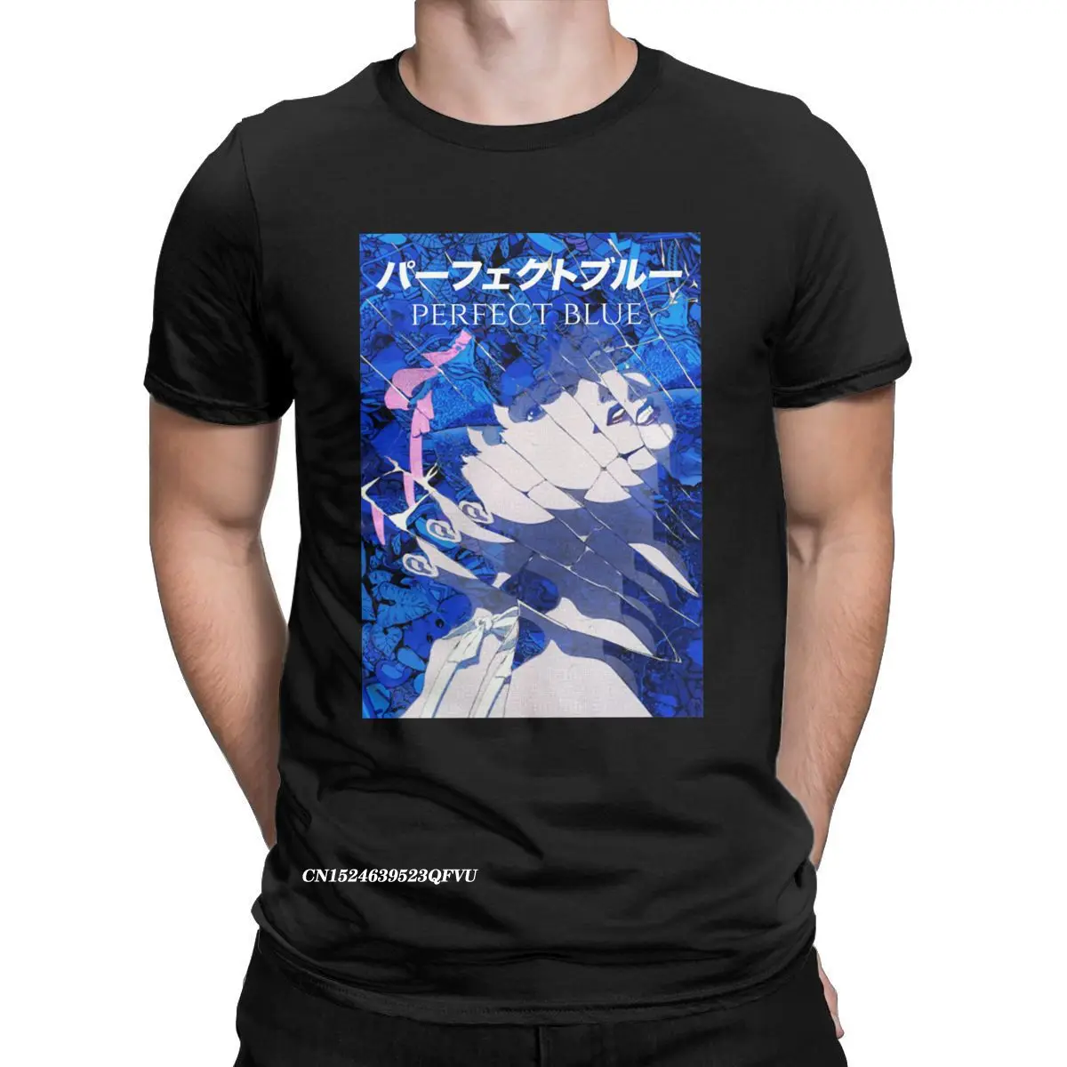 

Perfect Blue Fan Art T-Shirts For Men Anime Funny Cotton T Shirts EMO Graphic T Shirts Plus Size Tops