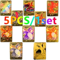 pokemon pokemon cards metal pikachu charizard gx v vmax ex anime characters collections gifts childrens toys