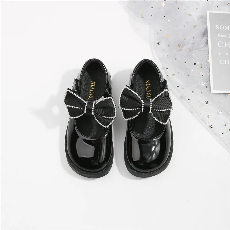 Girls Student Leather Shoes 2021 Autumn New Children's Shoes British Style Single Shoes Princess Shoes Black