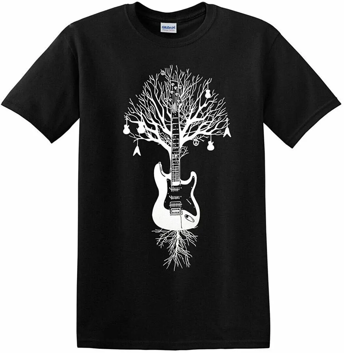 

TREE OF GUITARS T-SHIRT/Acoustic Guitar/Tree of life/Rock/Peace/Bass Size S-5XL