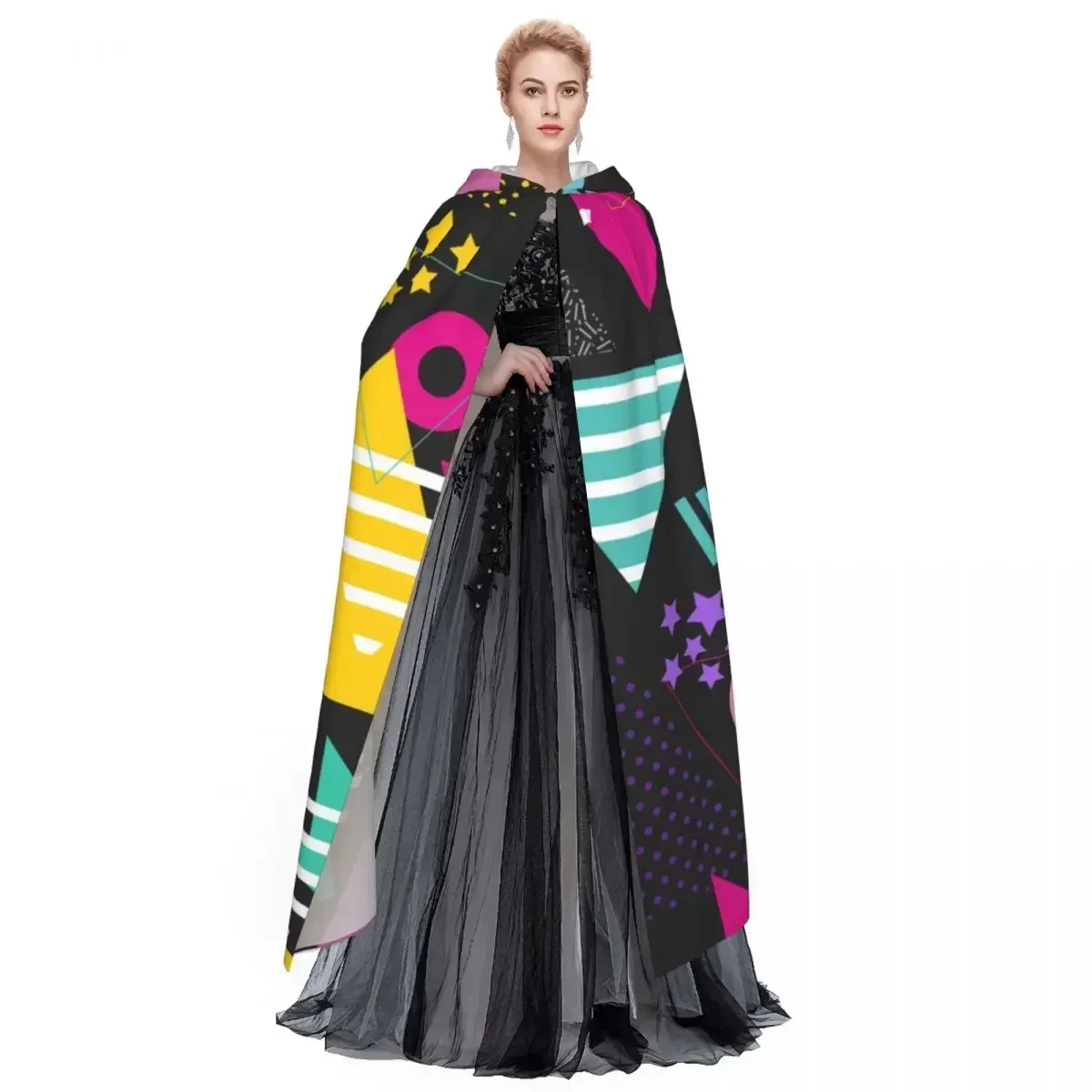 Унисекс ведьма стиль ретро двусторонняя накидка с капюшоном для взрослых