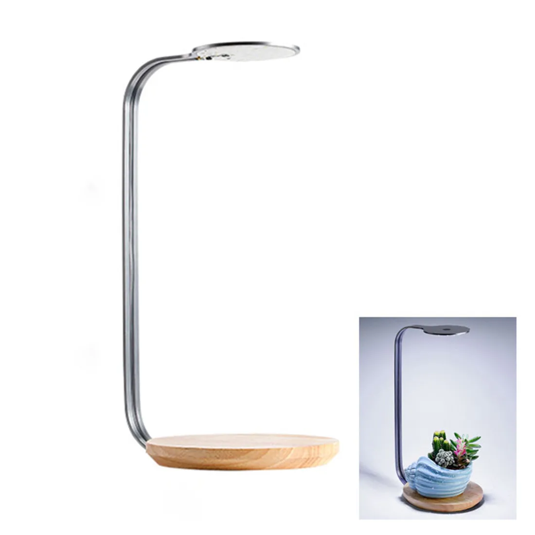 7000k Blue White Led Fish Tank Grow Light With Banboo Stand For Fish Bowl Reptile Terrarium Potted Plant