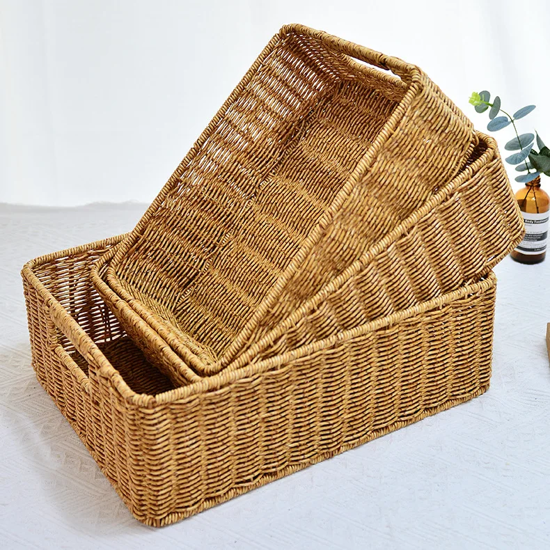 

Handmade Straw Woven Storage Basket Rattan Jewelry Seagrass Sorting Box Toy Wicker Storage Boxes Makeup Organizer