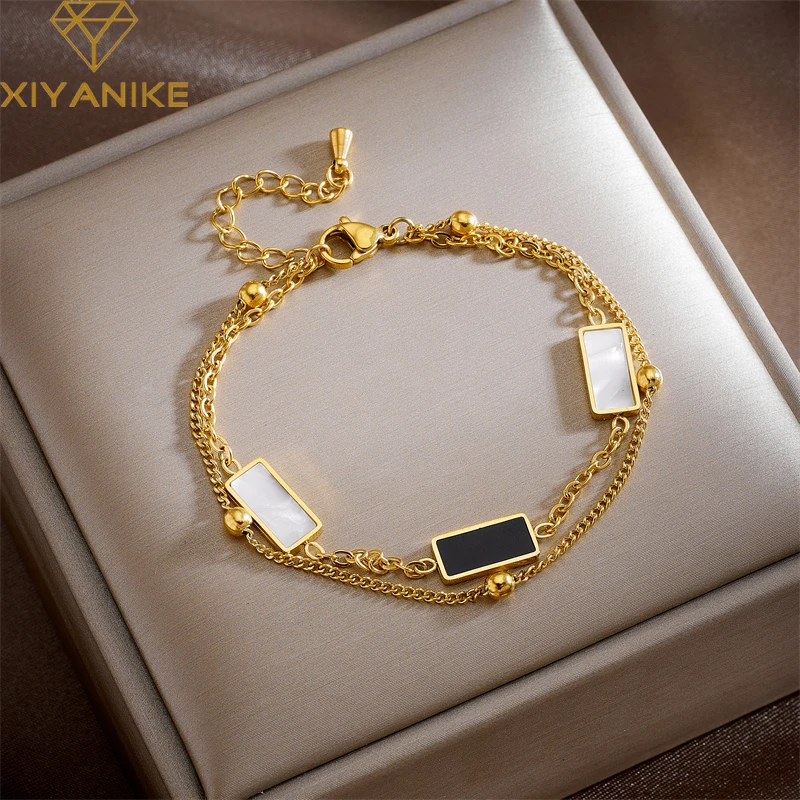 

XIYANIKE 316L Stainless Steel Bracelet Square for Women Geometric Newly Arrived Exquisite Simple ​Party Jewelry ​Gifts Pulseira