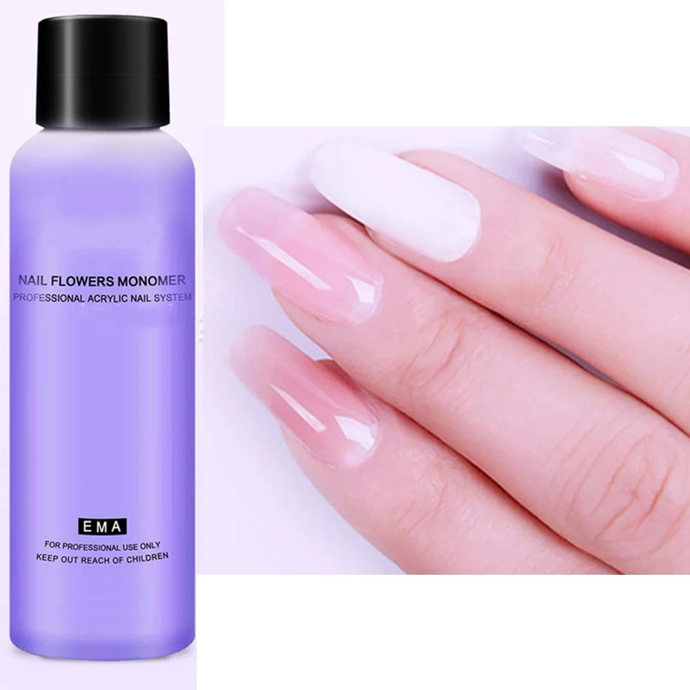 120ML Monomer Acrylic Nail Liquid 4 oz - Professional Acrylic Nail Liquid Monomer for Acrylic Powder Nails Extension Nail Brush images - 6