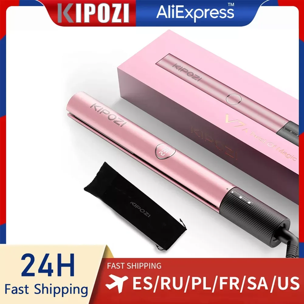 

NEW2023 Professional LCD Hair Straightener 30s Heating Up 3D Floating Flat Iron 2 In 1 Curling Iron High Level Salon Hair Tool