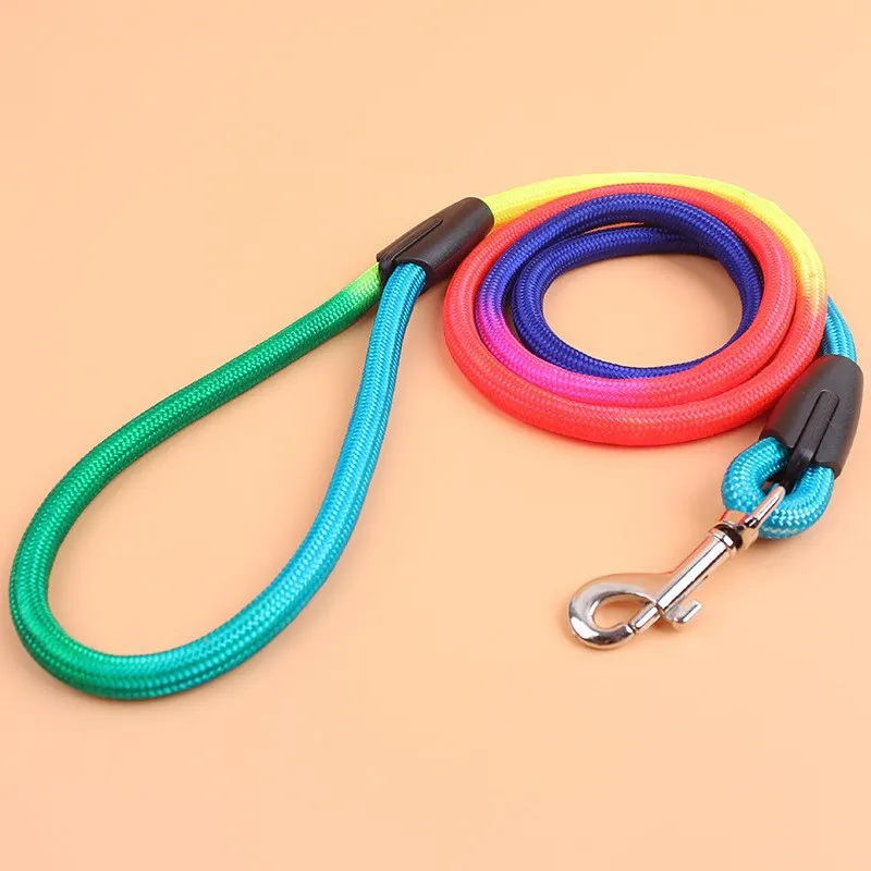

Amazon Hot Pet Supplies Teddy Small and Medium-Sized Dogs Colorful Nylon round Hand Holding Rope1.2mDog walking artifact