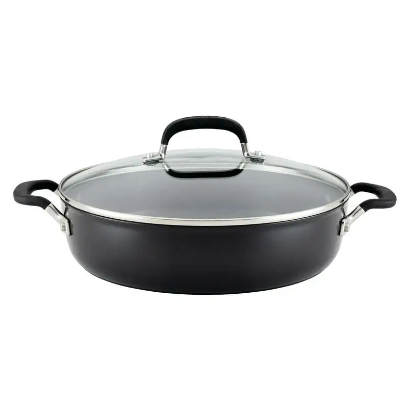 

Anodized Nonstick Everything Pan with Lid, 5-Quart, Onyx Black