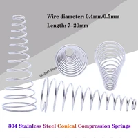 tower spring 304 stainless steel conical compression springs wire diameter 0 4mm0 5mm taper pressure spring length 7 20mm