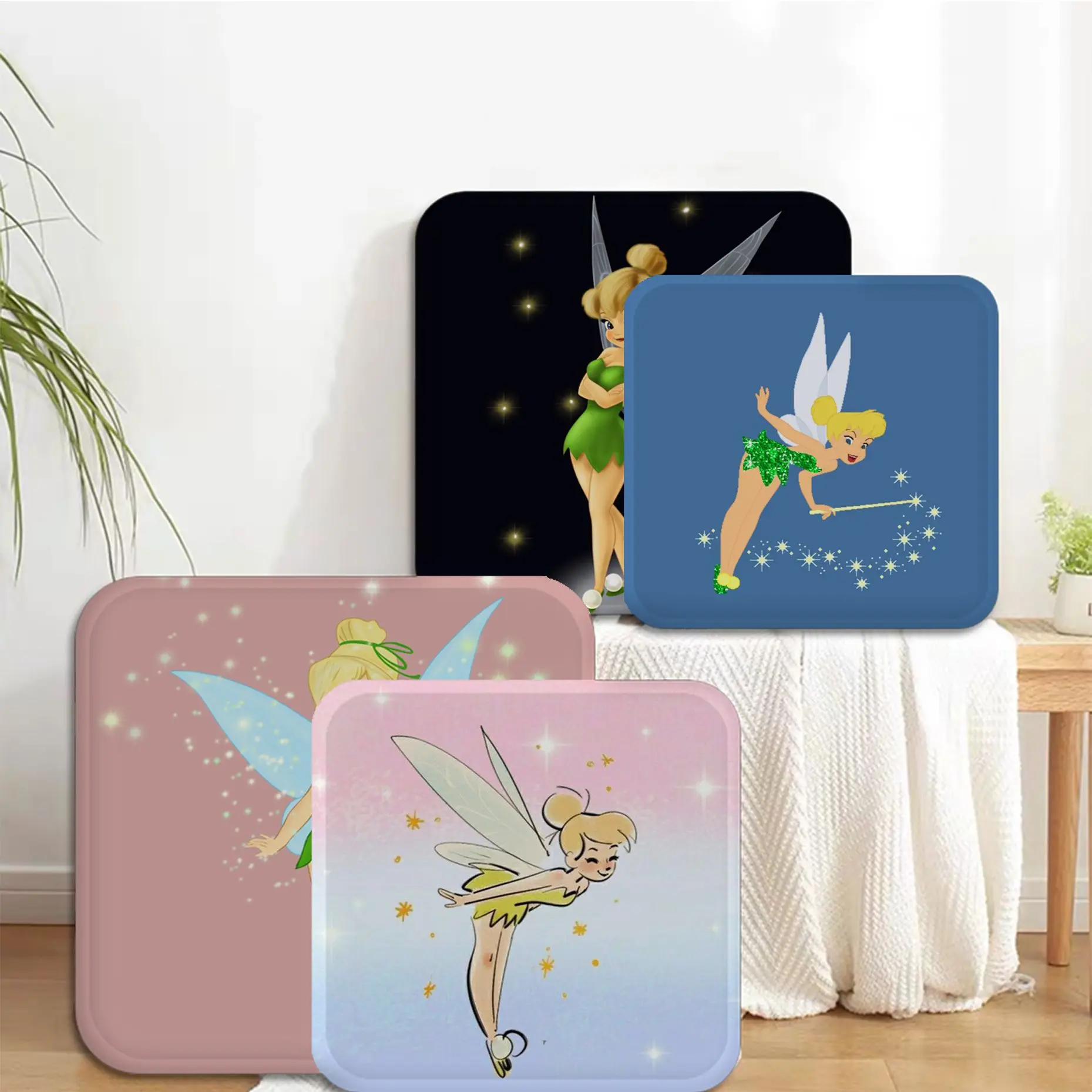 

Disney Tinker Bell Round Fabric Cushion Non-slip Living Room Sofa Decor Students Stool Tatami Office Chair Mat Pad