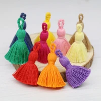 10pcs 3 5cm cotton tassel brush earrings fringe charms for diy jewelry making key chain trim pendant earrings accessories crafts