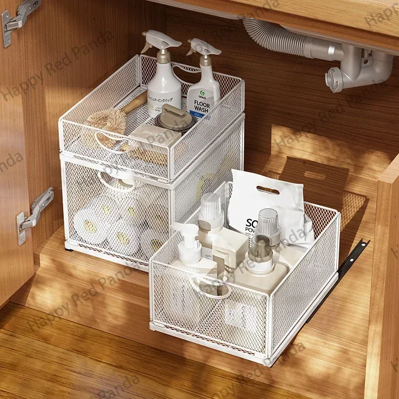 Кухонный ящик для хранения шкаф под раковиной выдвижная корзина с направляющей