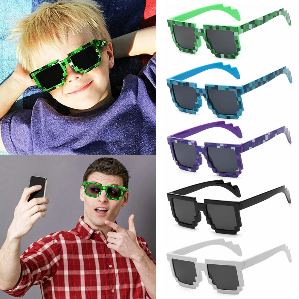 

Birthday/Party Cosplay Toys for Children Gamer Robot Sunglasses Favors Thug Life Sunglasses Pixel Mosaic Sunglasses