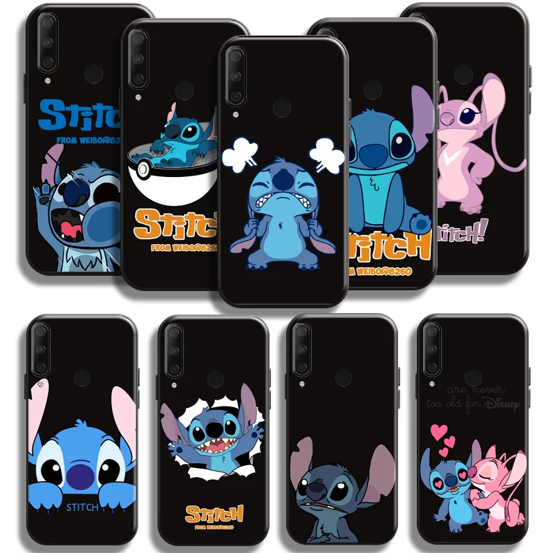 

Cartoon Lilo Stitch For Huawei Honor 9X 8X 7X Pro Case For Honor 10X Lite Phone Case Back Liquid Silicon Black Silicone Cover