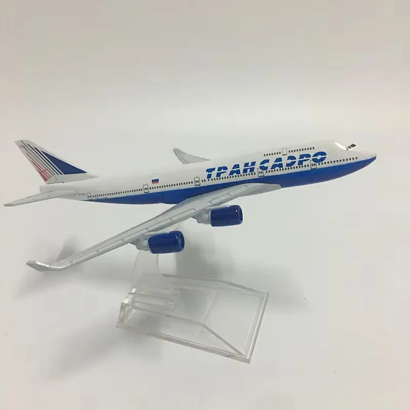 Фото Масштаб 1/400 B747, российский международный авиакомпания, сплав, самолет 16 см, Boeing 747, модель самолета, игрушки, украшения, детский сбор №3