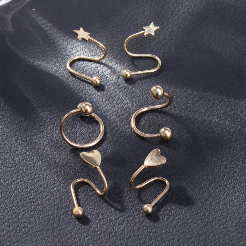 Простые Модные универсальные сферические серьги со звездами в виде спирали