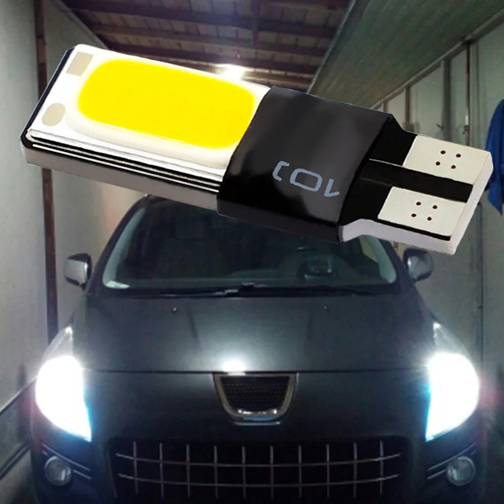

2 шт., автомобисветильник светодиодные лампы T10 W5W 194 12 В COB Canbus 2smd