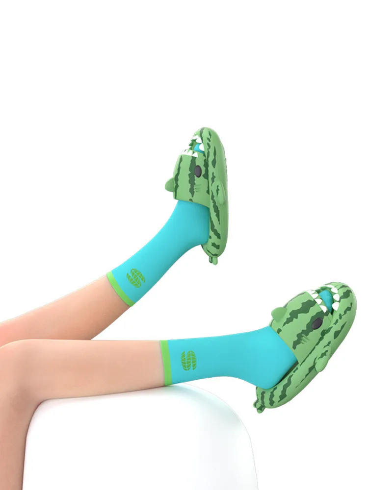 Shark Slipper Couple Slippers For Men And Women Summer Indoor 4cm Thick Soft Sole Antibacterial Sandals Beach Slipper