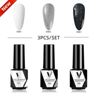 villevara nail gel polish semi permanent nail art salon 7ml soak off organic uv led nail gel varnish 3pcs gel polish set