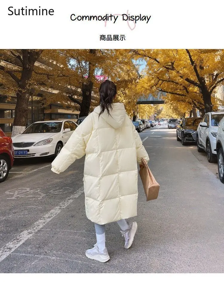 Down Cotton Jacket Women's Korean Loose Cotton Jacket Thickened Thermal Coat Winter Coat for Women Casual Hooded Coat Women